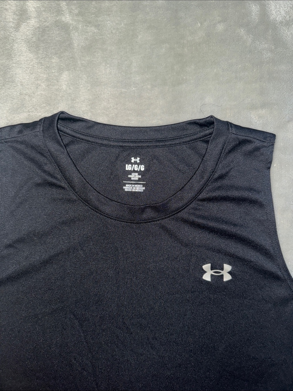 Under Armour Men's Black Performance Training Tank with White Logo - Picture 2 of 5